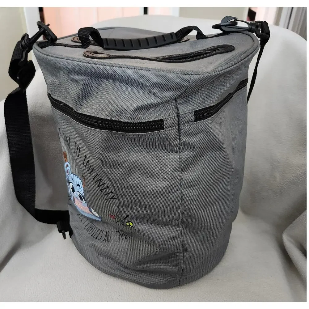 Knitting World Infinity Yarn Storage Bag Cylinder Organizer Tote Crochet Purse